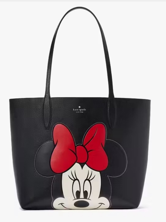 kate spade Handbags - Kate Spade x Disney Minnie Mouse Tote Bag Black Red Bow Graphic + Matching Pouch